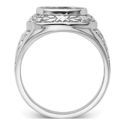Men's 14K White Gold Masonic Ring Mounting – view 3