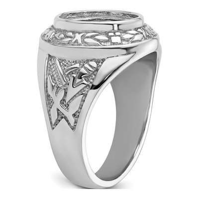 Men's 14K White Gold Masonic Ring Mounting – view 6
