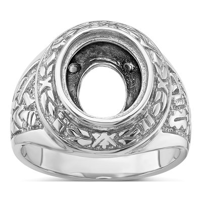 Men's 14K White Gold Masonic Ring Mounting