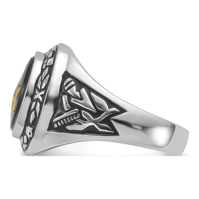 Men's 14K White Gold Onyx Masonic Ring – view 4