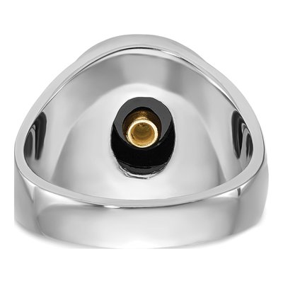 Men's 14K White Gold Onyx Masonic Ring – view 6