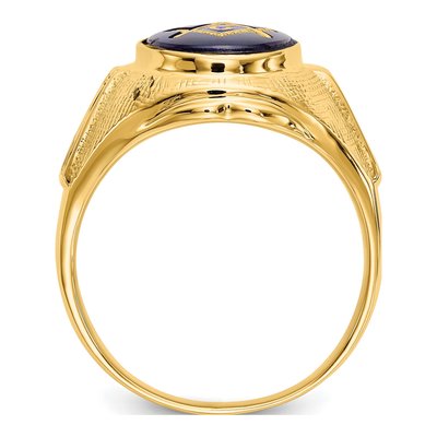 Men's 14K Yellow Gold Antiqued Textured Ring – view 2