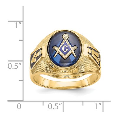 Men's 14K Yellow Gold Antiqued Textured Ring – view 3