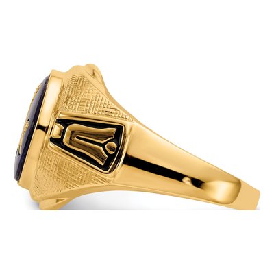 Men's 14K Yellow Gold Antiqued Textured Ring – view 4