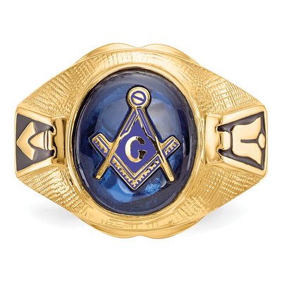 Men's 14K Yellow Gold Antiqued Textured Ring – view 5
