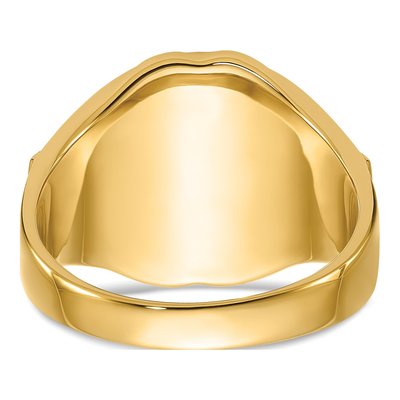 Men's 14K Yellow Gold Antiqued Textured Ring – view 6