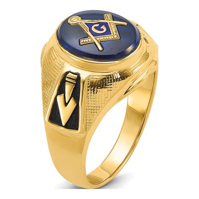 Men's 14K Yellow Gold Antiqued Textured Ring – view 8