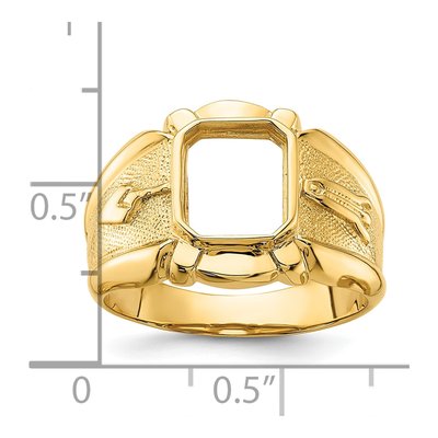 Men's 14K Yellow Gold Masonic Ring Mounting – view 7