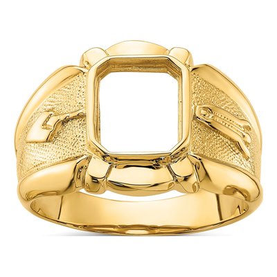 Men's 14K Yellow Gold Masonic Ring Mounting