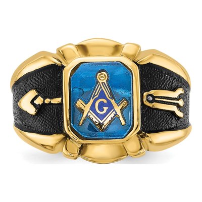Men's 14K Yellow Gold Masonic Ring – view 4