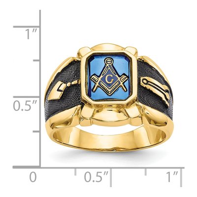 Men's 14K Yellow Gold Masonic Ring – view 6