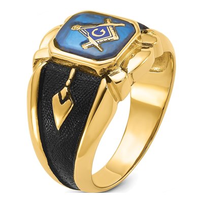 Men's 14K Yellow Gold Masonic Ring – view 8