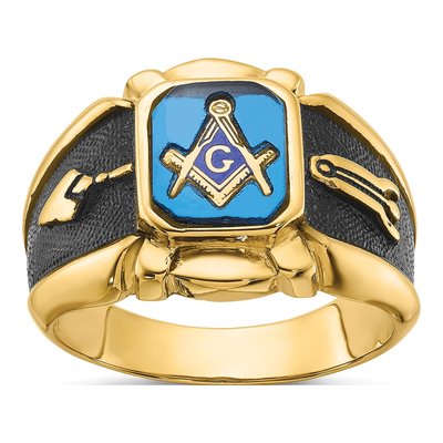 Men's 14K Yellow Gold Masonic Ring