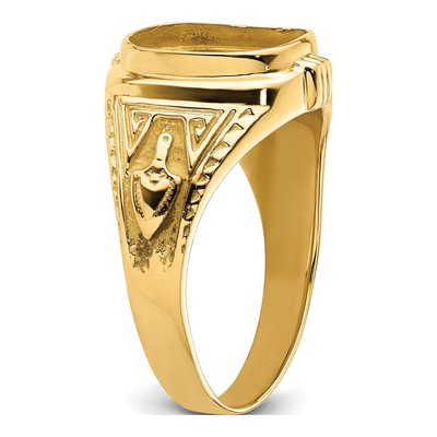 Men's 14K Yellow Gold Masonic Ring Mounting – view 6