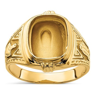 Men's 14K Yellow Gold Masonic Ring Mounting