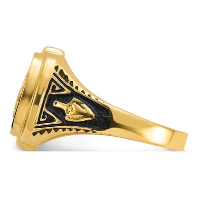 Men's 14K Yellow Gold Onyx Masonic Ring – view 3