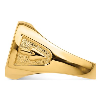 Men's 14K Yellow Gold Textured Masonic Ring Mounting – view 3