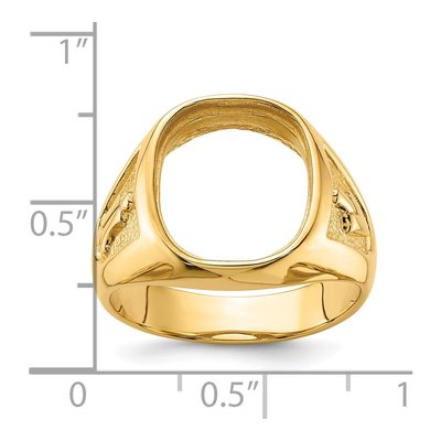 Men's 14K Yellow Gold Textured Masonic Ring Mounting – view 6