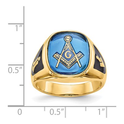 Men's 14K Yellow Gold Masonic Ring – view 4
