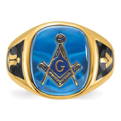 Men's 14K Yellow Gold Masonic Ring – view 6