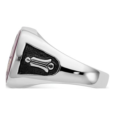 Men's 14K White Gold Lab-Created Ruby Masonic Ring – view 5