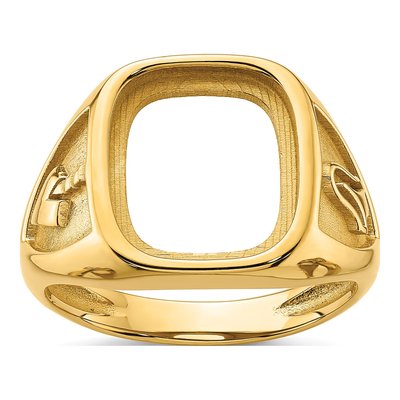 Men's 14K Yellow Gold Masonic Ring Mounting