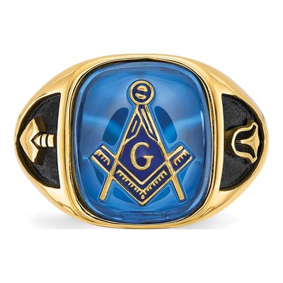 Men's 14K Yellow Gold Masonic Ring – view 5
