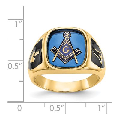 Men's 14K Yellow Gold Masonic Ring – view 7