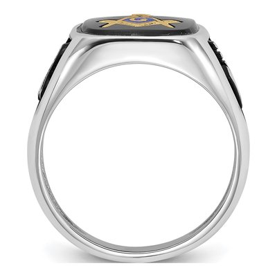 IB Goodman 14K White Gold Onyx Masonic Ring for Men – view 3