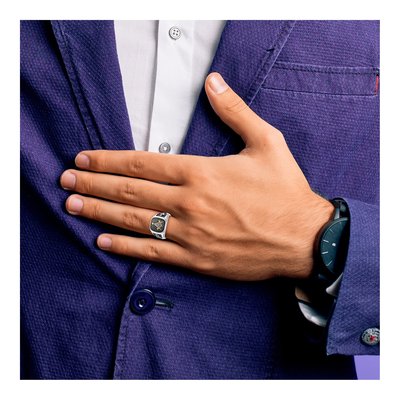 IB Goodman 14K White Gold Onyx Masonic Ring for Men – view 8