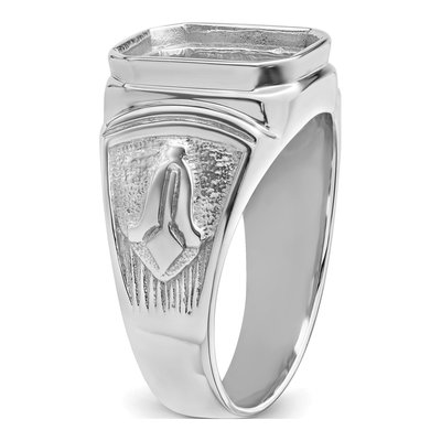 Men's 14K White Gold Masonic Ring Mounting – view 6