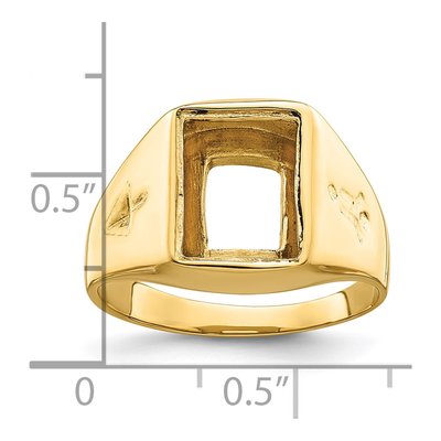Men's 14K Yellow Gold Masonic Ring Mounting – view 7