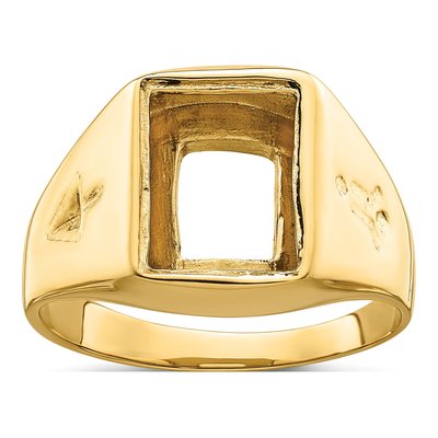 Men's 14K Yellow Gold Masonic Ring Mounting