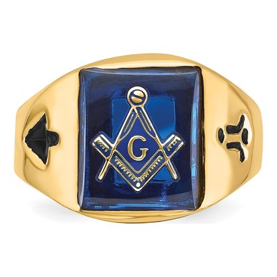 Men's 14K Yellow Gold Masonic Ring – view 4