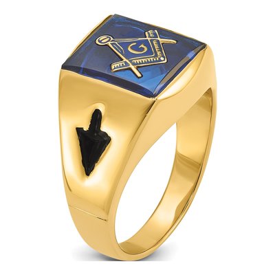Men's 14K Yellow Gold Masonic Ring – view 6