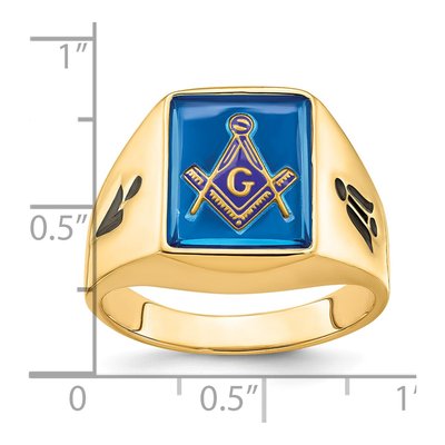 Men's 14K Yellow Gold Masonic Ring – view 8