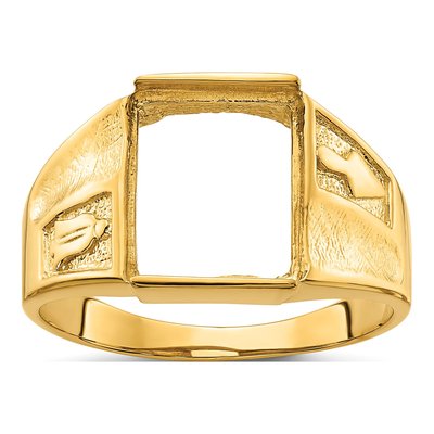 Men's 14K Yellow Gold Masonic Ring Mounting