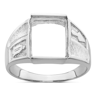 Men's 14K White Gold Masonic Ring Mounting