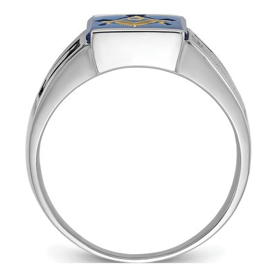 Men's 14K White Gold Textured Ring – view 3