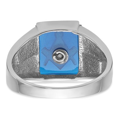Men's 14K White Gold Textured Ring – view 6