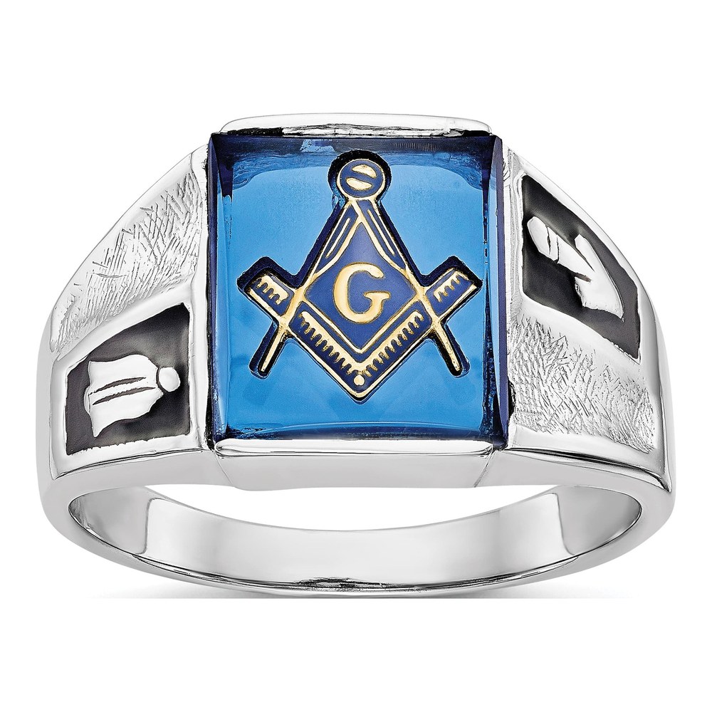 Men's 14K White Gold Textured Ring