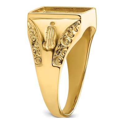 Men's 14K Yellow Gold Masonic Ring Mounting – view 6