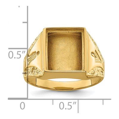 Men's 14K Yellow Gold Masonic Ring Mounting – view 7