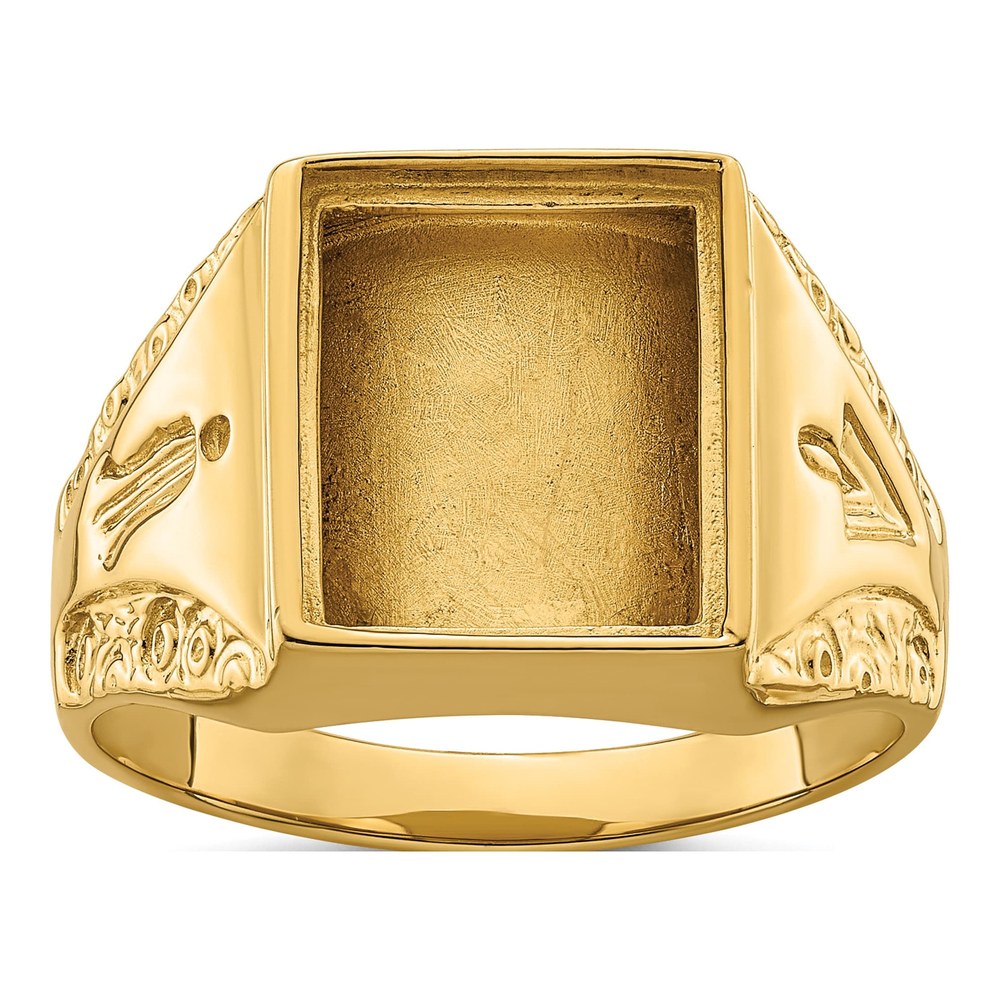 Men's 14K Yellow Gold Masonic Ring Mounting