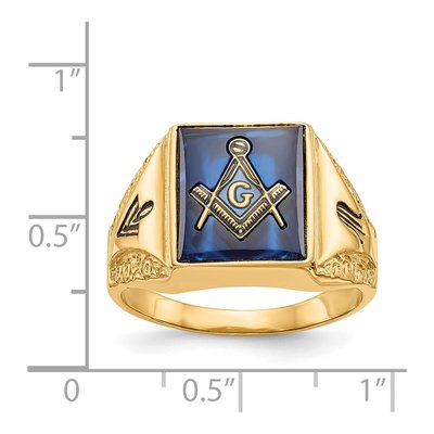 Men's 14K Yellow Gold Masonic Ring – view 3