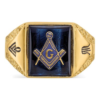 Men's 14K Yellow Gold Masonic Ring – view 7