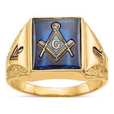 Men's 14K Yellow Gold Masonic Ring