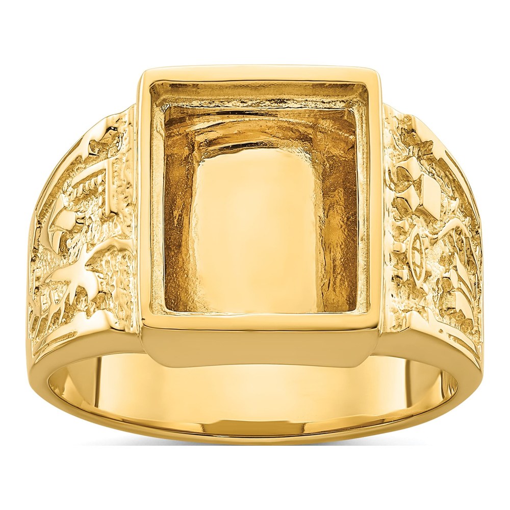 Men's 14K Yellow Gold Masonic Ring Mounting