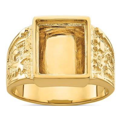 Men's 14K Yellow Gold Masonic Ring Mounting