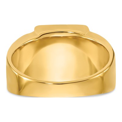 Men's 14K Yellow Gold Onyx Textured Ring – view 6